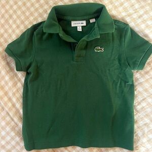 Boys Green Lacoste Polo 3T
